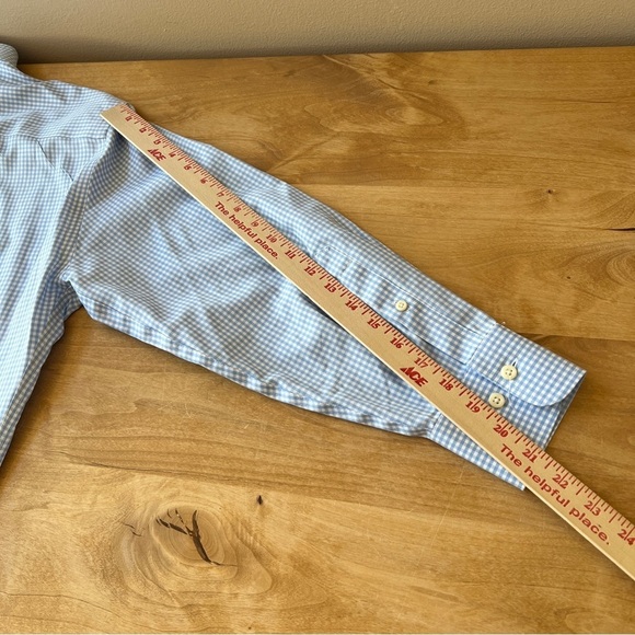 PETER MILLAR SHIRT MEN M BUTTON UP CHECK NANOLUXE EASY CARE COTTON PREPPY OFFICE - Picture 11 of 12